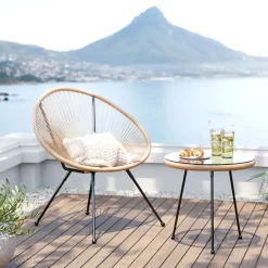 Acapulco Bord med Stol - Natur - KARE Design
