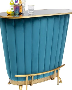 Bar After Work - Bardisk i Blågrön Sammet/Mässing - KARE Design