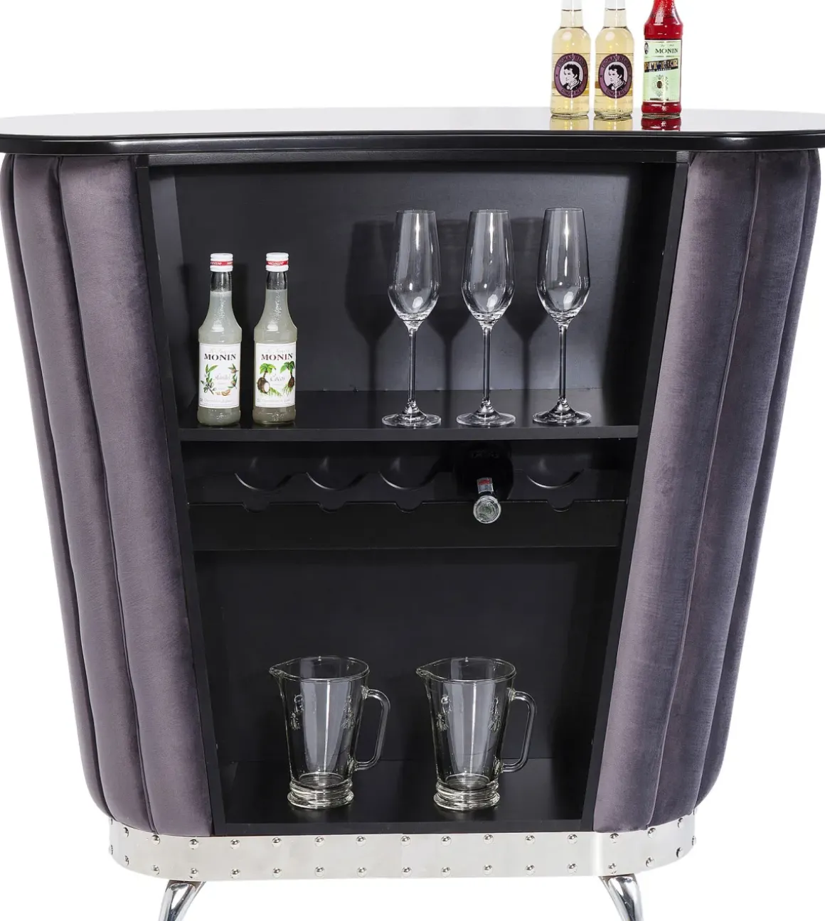 Bar After Work - Bardisk i Grå Sammet/Krom - KARE Design