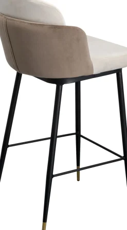 Barstol Hojas - Klädd barstol med ryggstöd - Beige - KARE Design