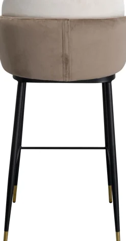 Barstol Hojas - Klädd barstol med ryggstöd - Beige - KARE Design