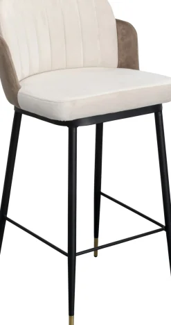 Barstol Hojas - Klädd barstol med ryggstöd - Beige - KARE Design