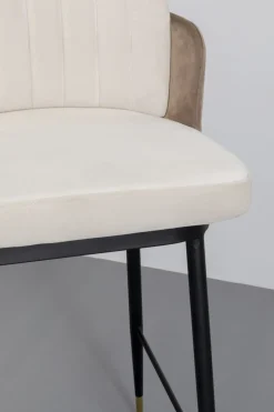 Barstol Hojas - Klädd barstol med ryggstöd - Beige - KARE Design