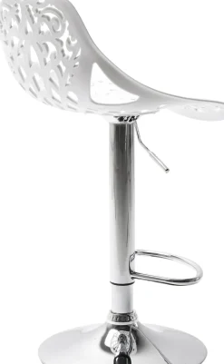 Barstol Ornament - Höj- och Sänkbar Krom/Vit - KARE Design