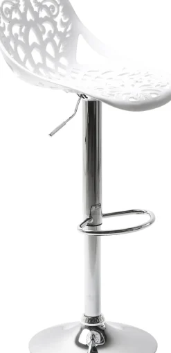 Barstol Ornament - Höj- och Sänkbar Krom/Vit - KARE Design