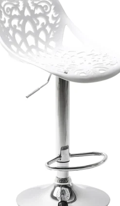 Barstol Ornament - Höj- och Sänkbar Krom/Vit - KARE Design
