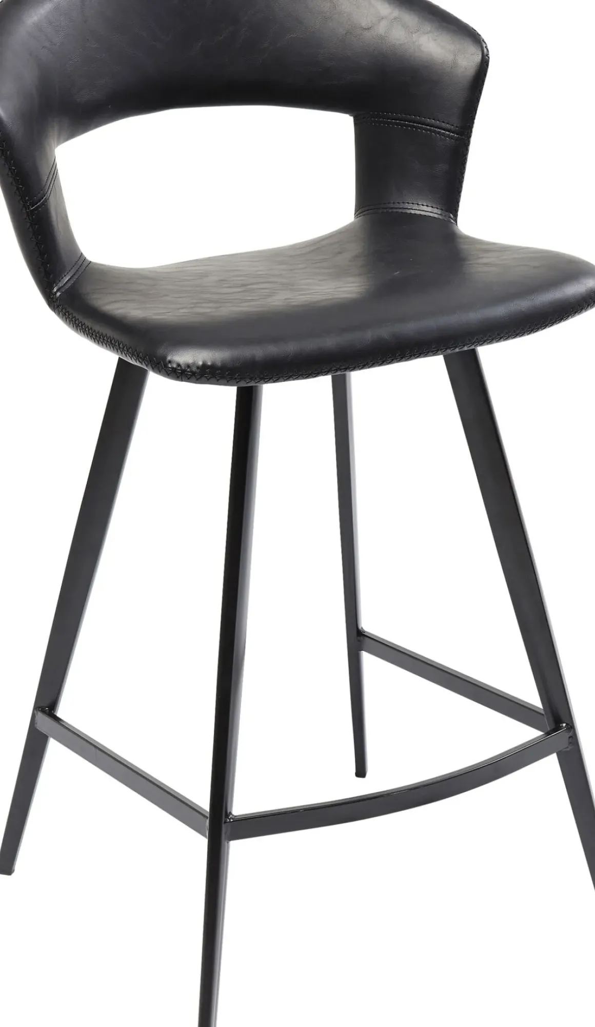 Barstol Reunion - Svart Konstläder - KARE Design