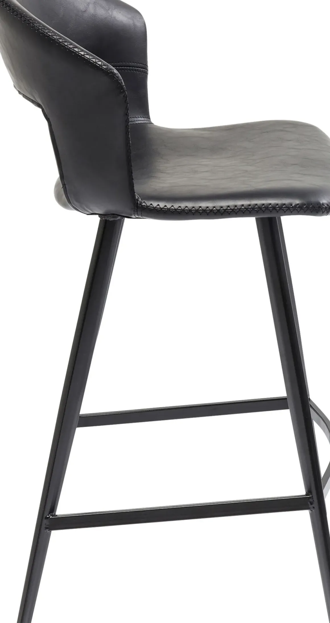Barstol Reunion - Svart Konstläder - KARE Design