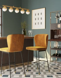 Barstol Stavanger - Brunguld Sammet/Svart - KARE Design