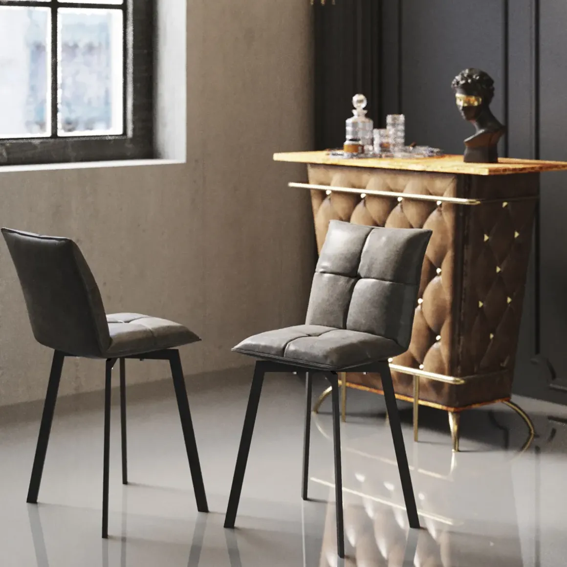 Barstol Toronto - Brun, 69cm - KARE Design