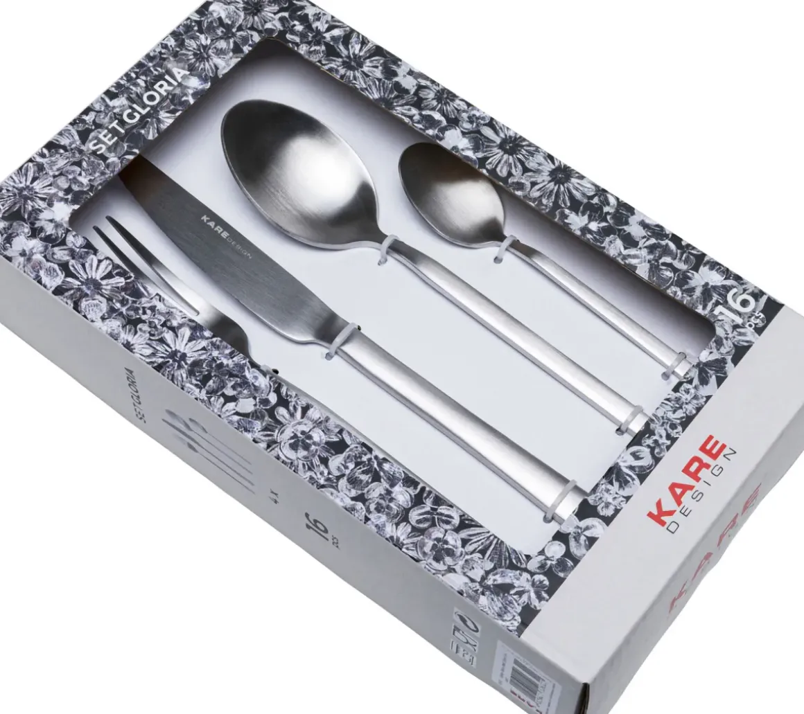 Bestick Gloria Matt Silver (16-part) - KARE Design