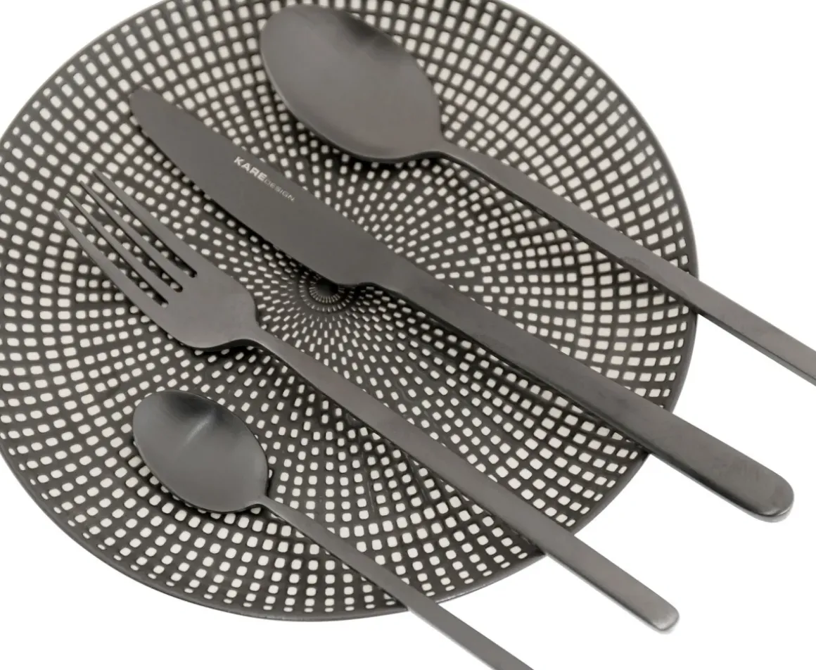 Bestick Gloria Matt Svart (16-part) - KARE Design