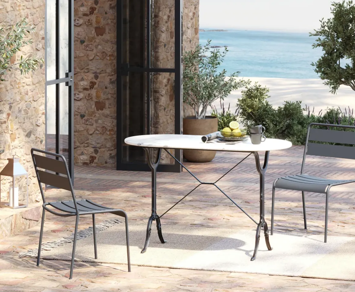 Bistro cafébord Kaffeehaus - Ovalt, Vitt, 120x60cm - KARE Design