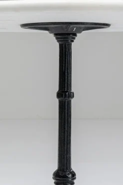 Bistro Cafébord - Rund Vit Marmor/Svart Gjutjärn, Ø60cm - KARE Design