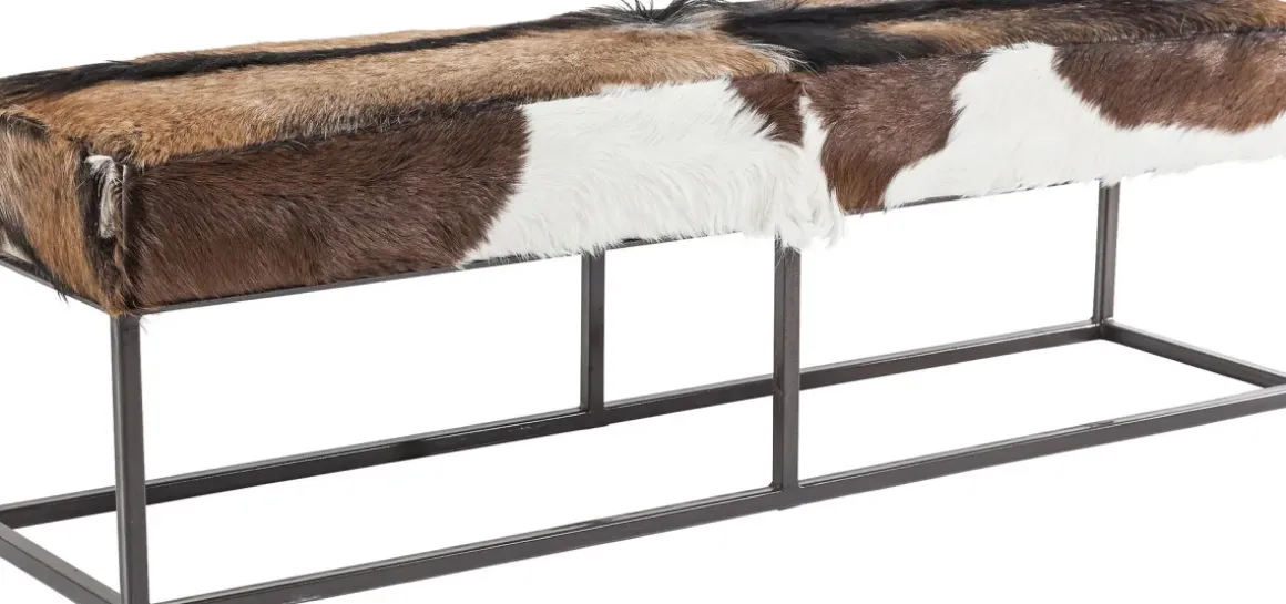 Bänk Country Life - Brun/Vit Päls, 140cm - KARE Design