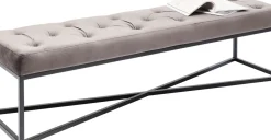 Bänk Crossover - Grå Sammet/Svart, 150cm - KARE Design
