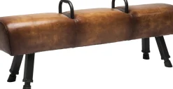 Bänk Gym Gabby - Industristil i Brun Konstläder, 153cm - KARE Design