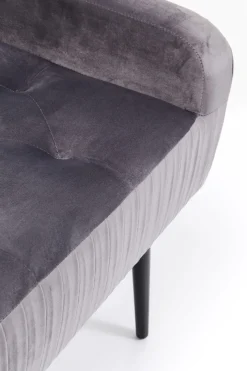Bänk Lofty - Grå Sammet /Svarta ben, 103cm - KARE Design