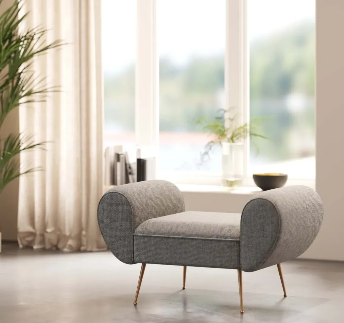 Bänk Trono - Grå, 100cm - KARE Design