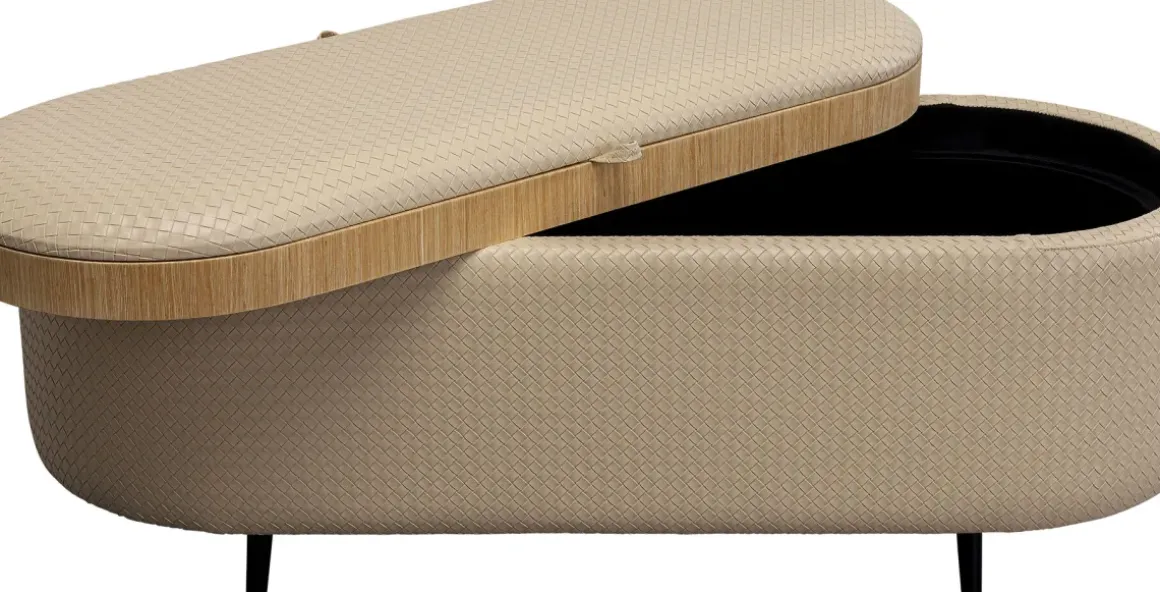 Bänk Venezia Storage - Flätad Beige 100cm - KARE Design