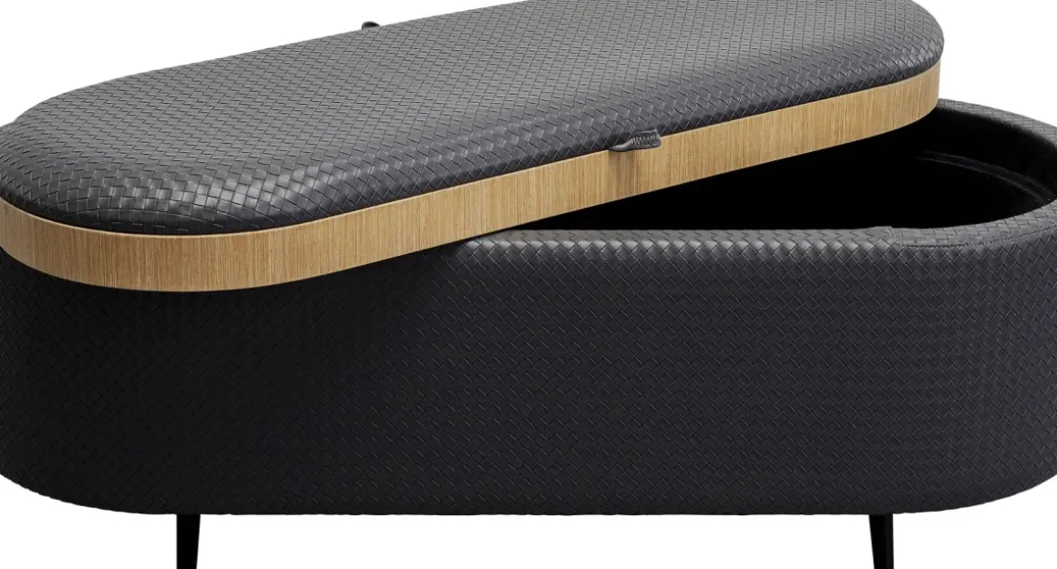 Bänk Venezia Storage - Flätad Svart 100cm - KARE Design