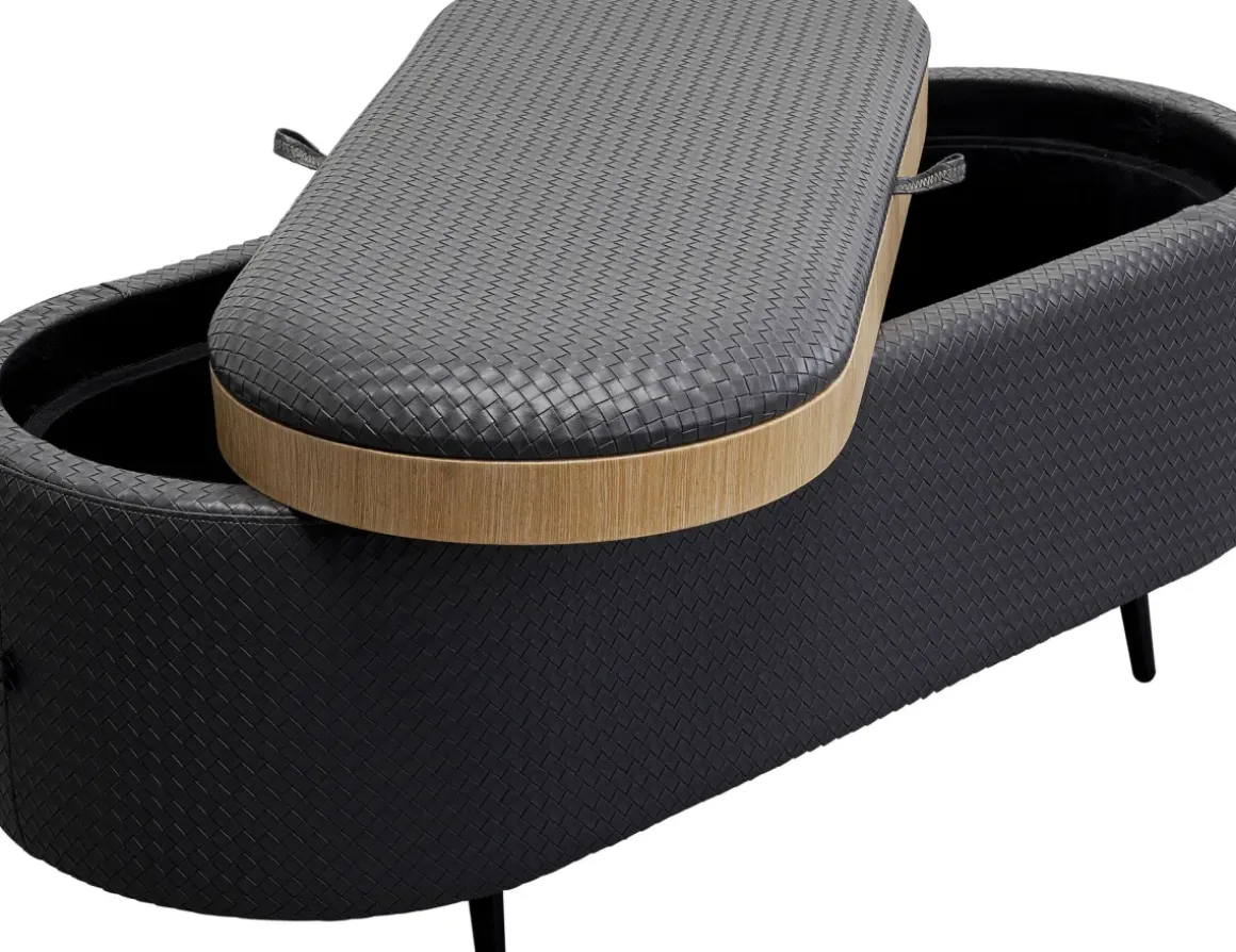 Bänk Venezia Storage - Flätad Svart 100cm - KARE Design