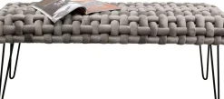 Bänk Weave - Grå, 128cm - KARE Design