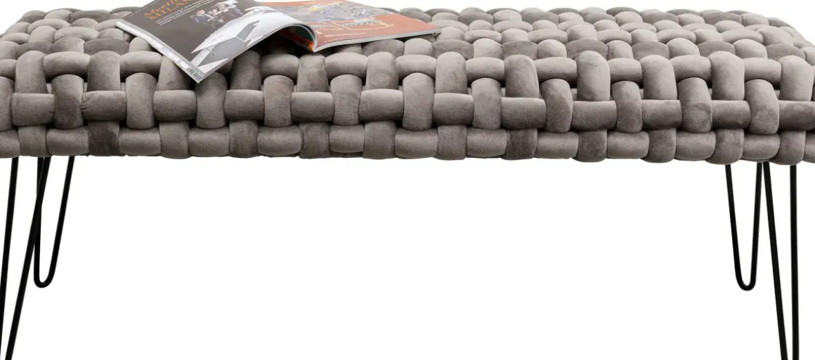Bänk Weave - Grå, 128cm - KARE Design