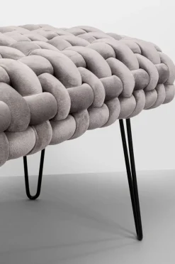 Bänk Weave - Grå, 128cm - KARE Design