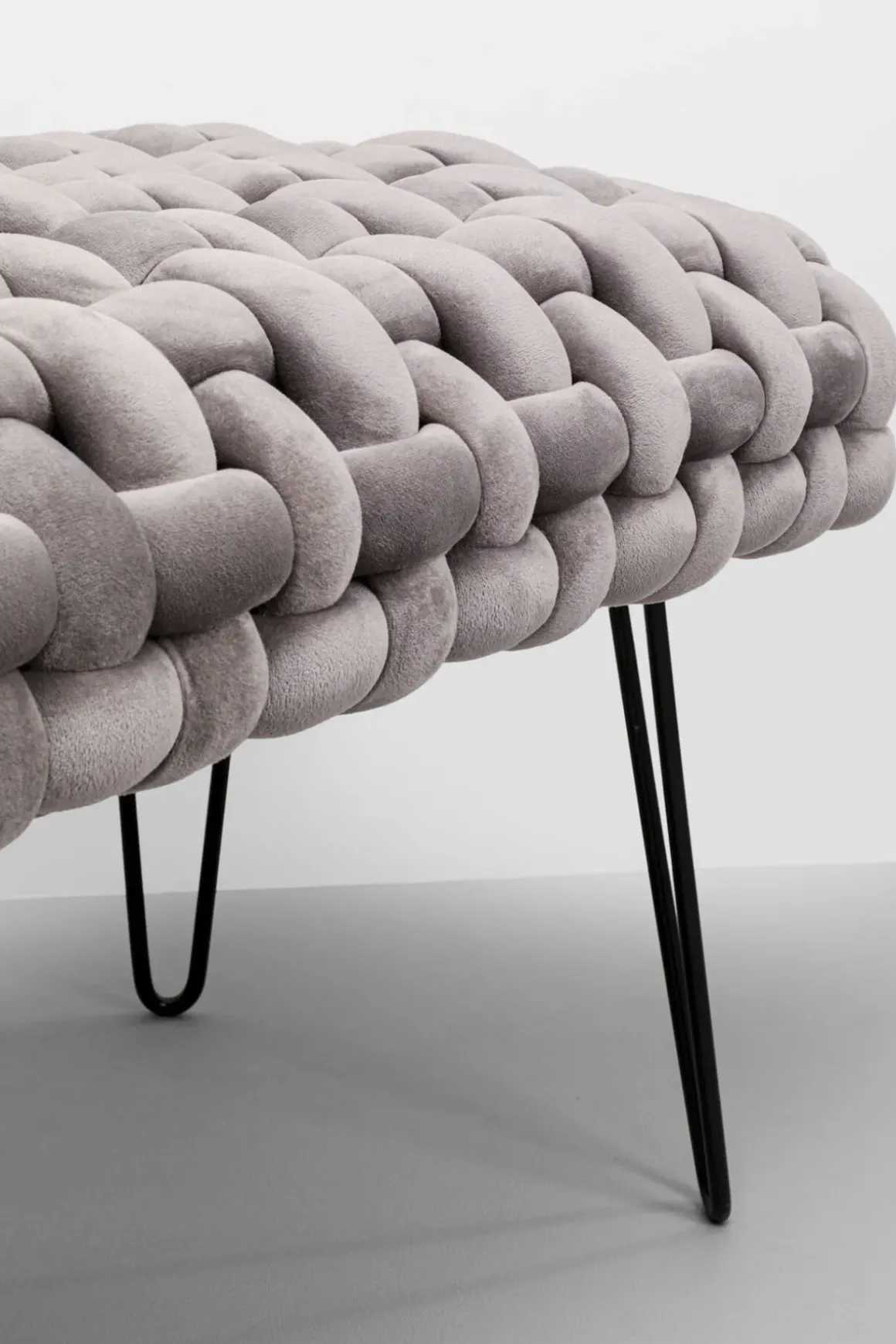 Bänk Weave - Grå, 128cm - KARE Design