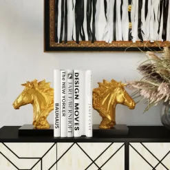 Bokstöd Fiesta - Guld Häst, 2 St. - KARE Design