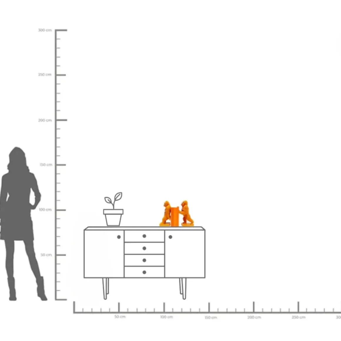 Bokstöd Gorilla Orange, 2 st. - KARE Design