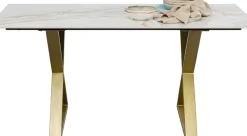 Bord Cross - Keramik/Kryssben Guld, 160x80cm - KARE Design
