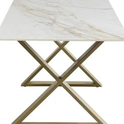 Bord Cross - Keramik/Kryssben Guld, 160x80cm - KARE Design