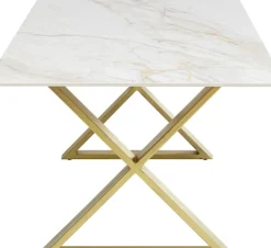 Bord Eternity - Keramik/ Kryssben Guld, 180x90cm - KARE Design