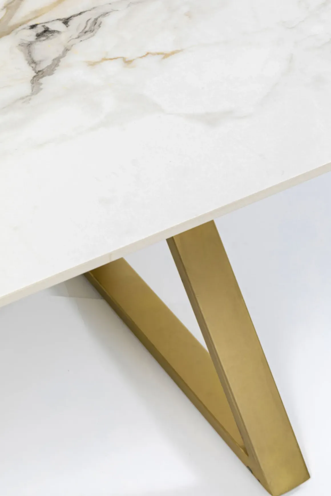 Bord Eternity - Keramik/ Kryssben Guld, 180x90cm - KARE Design