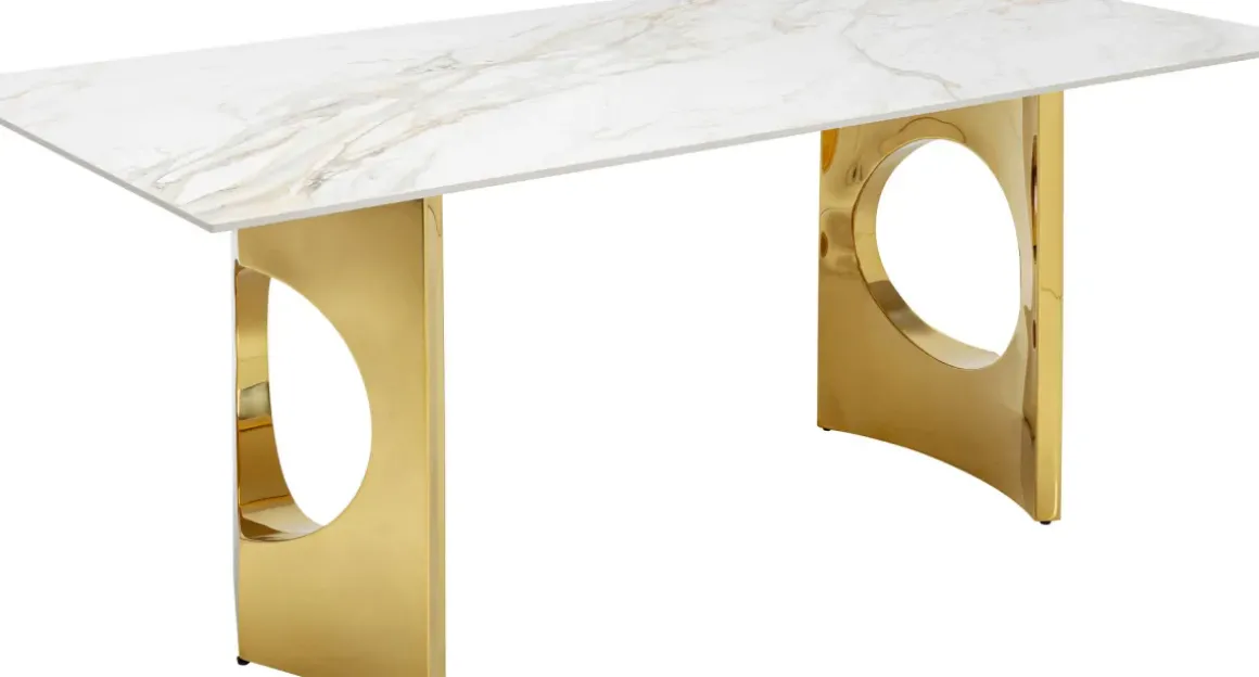 Bord Eternity Oho - Keramik/Guld, 180x90cm - KARE Design