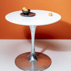 Bord Invitation - Runt Matbord Vit/Zink, Ø90cm - KARE Design