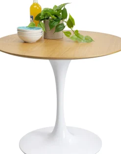 Bord Invitation - Runt Matbord Ek/Vit, Ø90cm - KARE Design