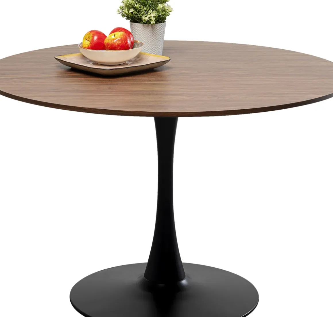Bord Schickeria Ø110cm - Valnöt Faner/Svart Trumpetfot - KARE Design