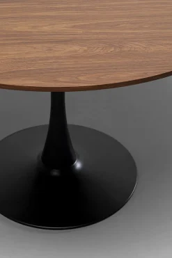 Bord Schickeria Ø110cm - Valnöt Faner/Svart Trumpetfot - KARE Design
