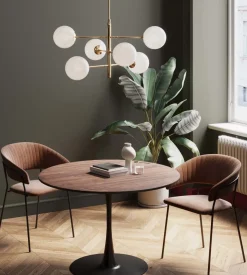 Bord Schickeria Ø110cm - Valnöt Faner/Svart Trumpetfot - KARE Design