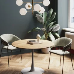 Bord Schickeria - Ekfaner, Vit, Ø110cm - KARE Design