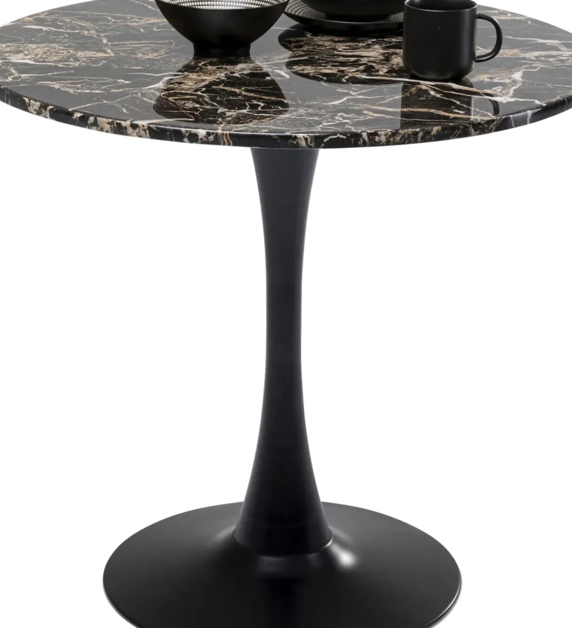 Bord Schickeria - Marmor, Svart, Ø80cm - KARE Design