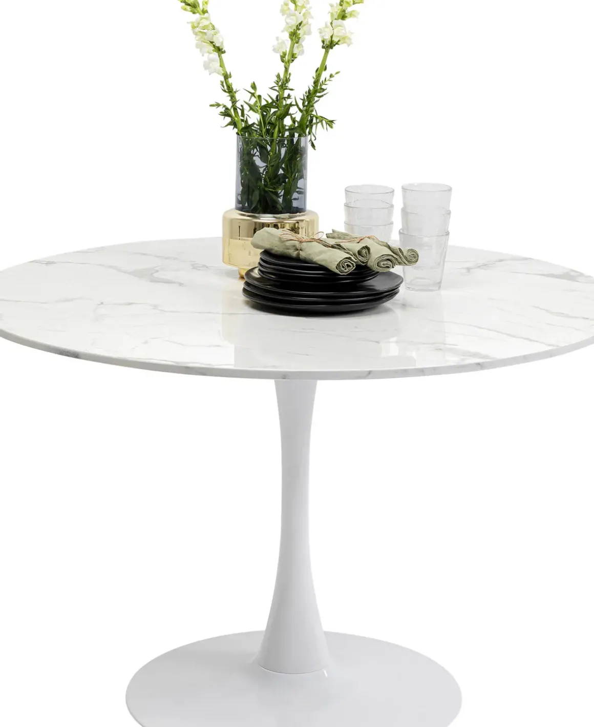 Bord Schickeria- Marmor, vit, Ø110cm - KARE Design