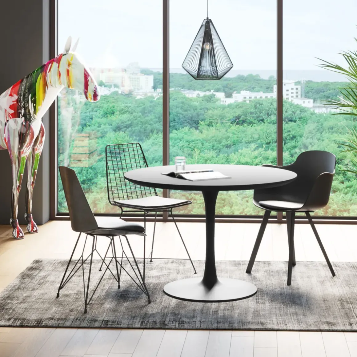 Bord Schickeria - Svart, Ø110 - KARE Design