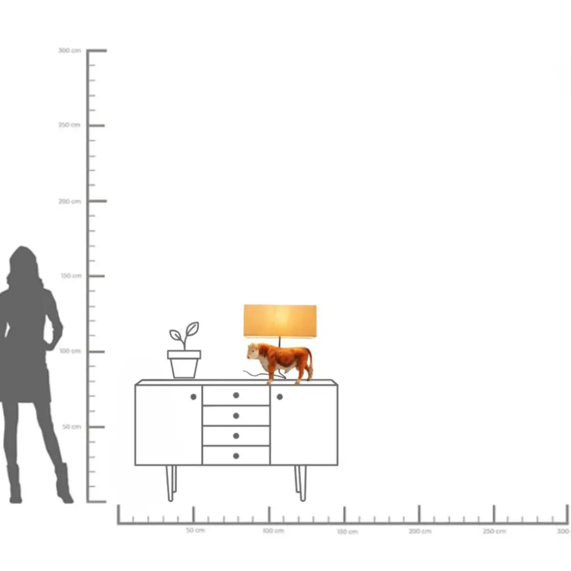 Bordslampa Animal Cow - Ko, 51cm - KARE Design