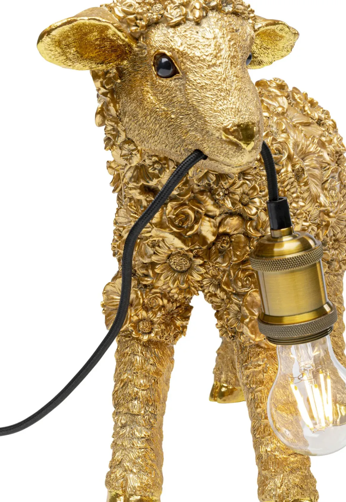 Bordslampa Animal Flower Sheep - guld 36cm - KARE Design