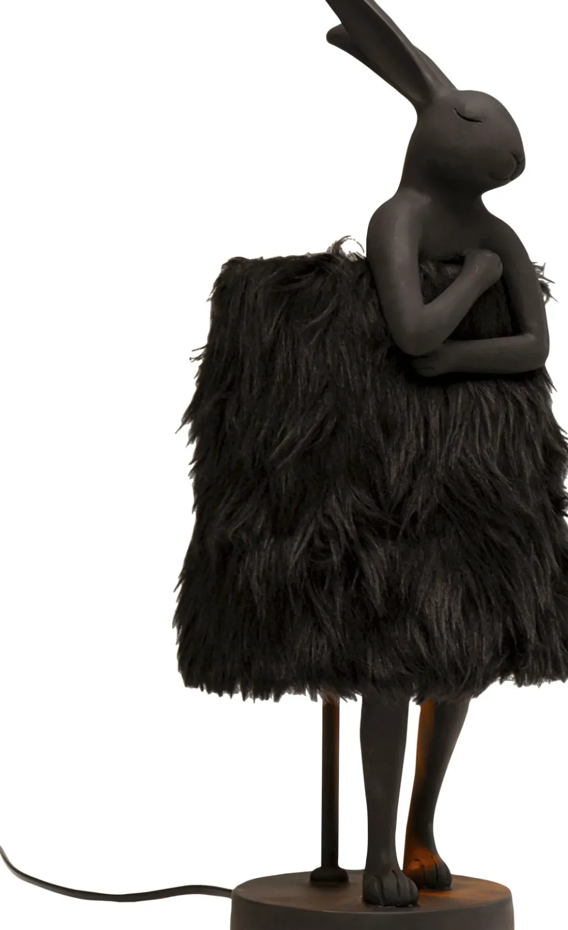 Bordslampa Animal Rabbit Fur - Svart/Guld, 50cm - KARE Design