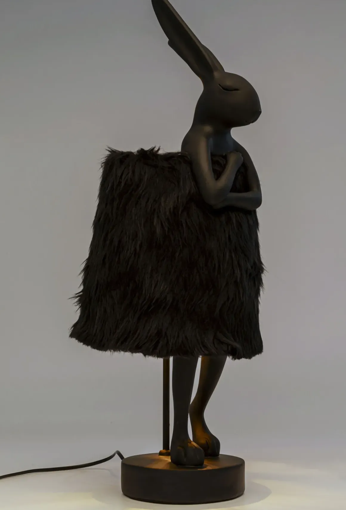 Bordslampa Animal Rabbit Fur - Svart/Guld, 68cm - KARE Design